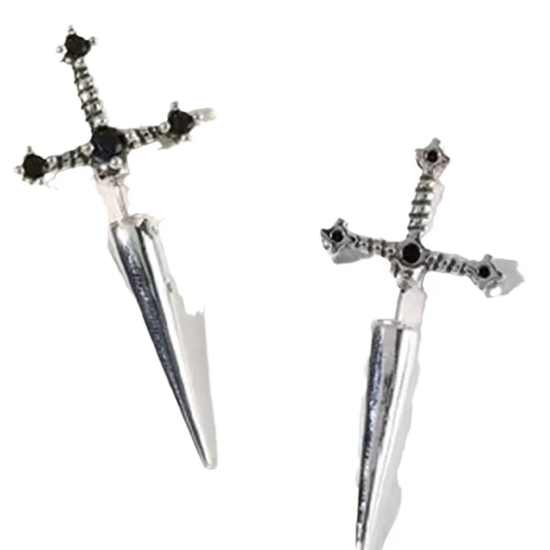 Kinitial Sword Stud Earrings
