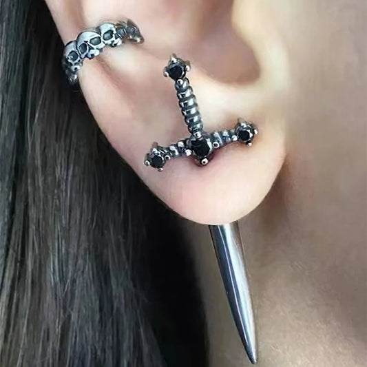 Kinitial Sword Stud Earrings