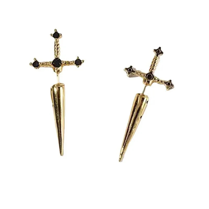 Kinitial Sword Stud Earrings