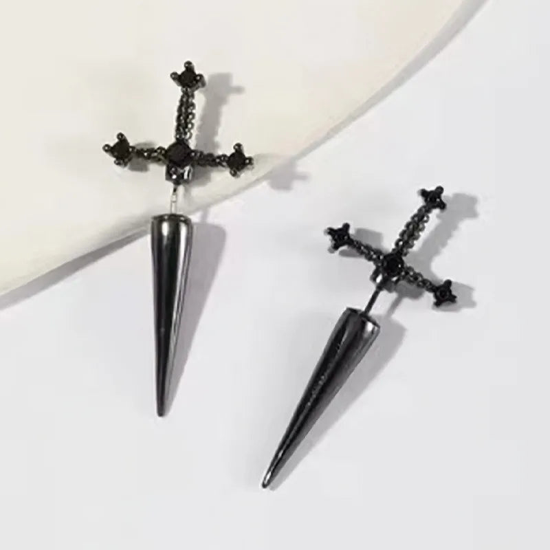 Kinitial Sword Stud Earrings