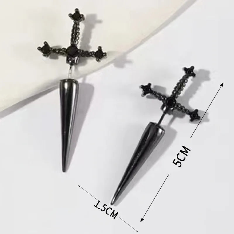 Kinitial Sword Stud Earrings