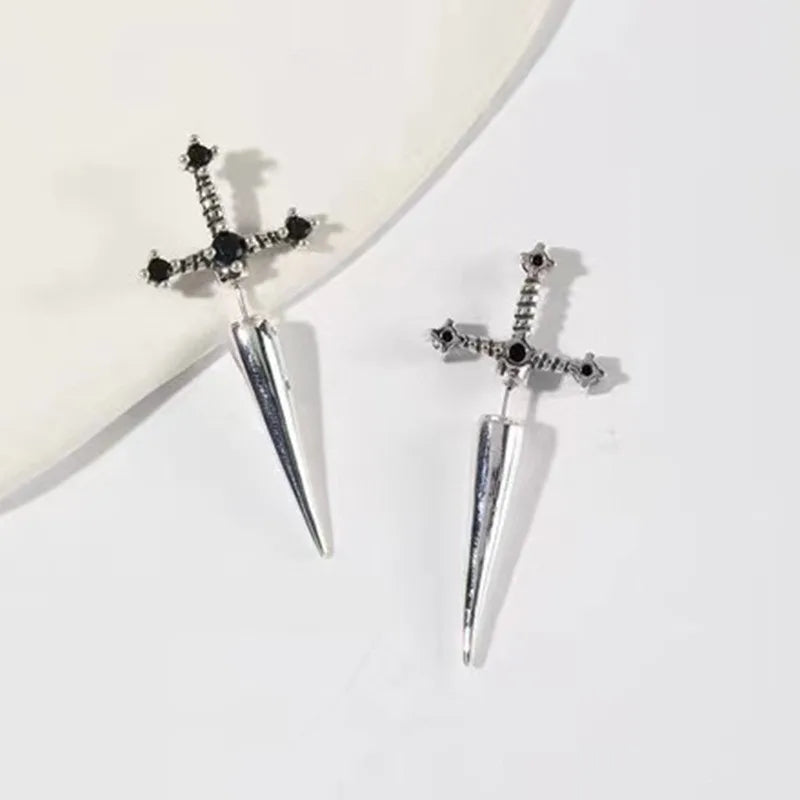 Kinitial Sword Stud Earrings