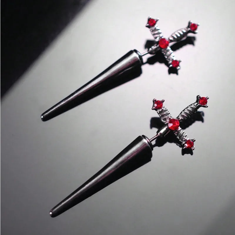 Kinitial Sword Stud Earrings