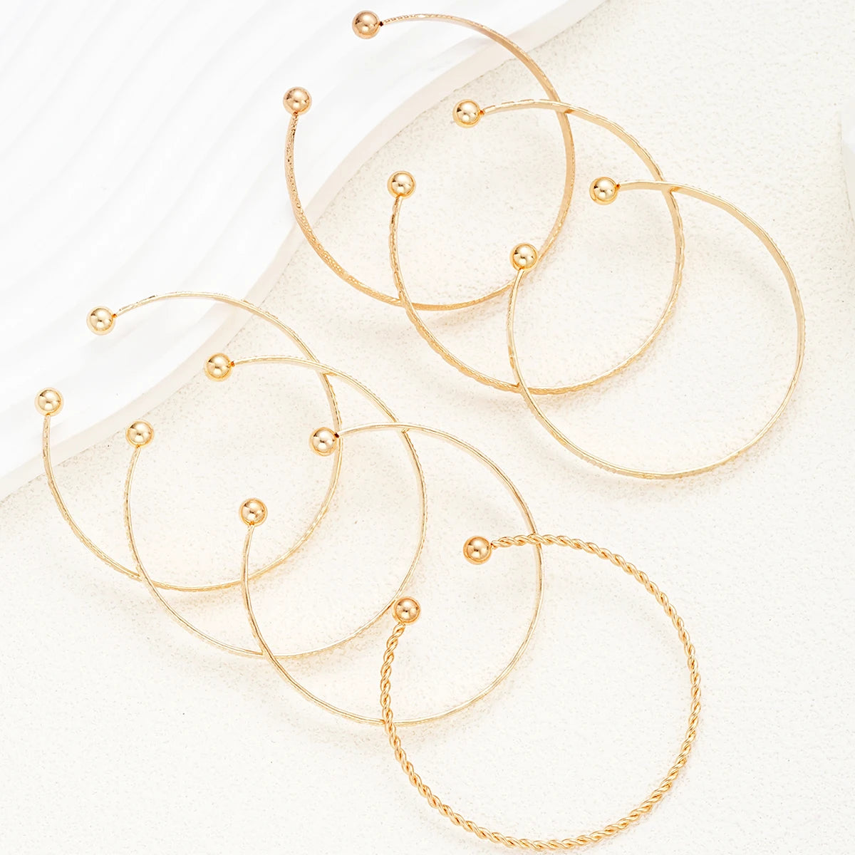 7 Pcs/Set Gold Color Bracelets