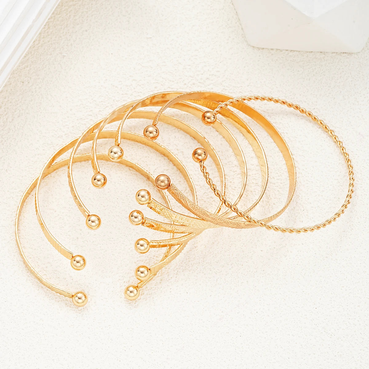 7 Pcs/Set Gold Color Bracelets