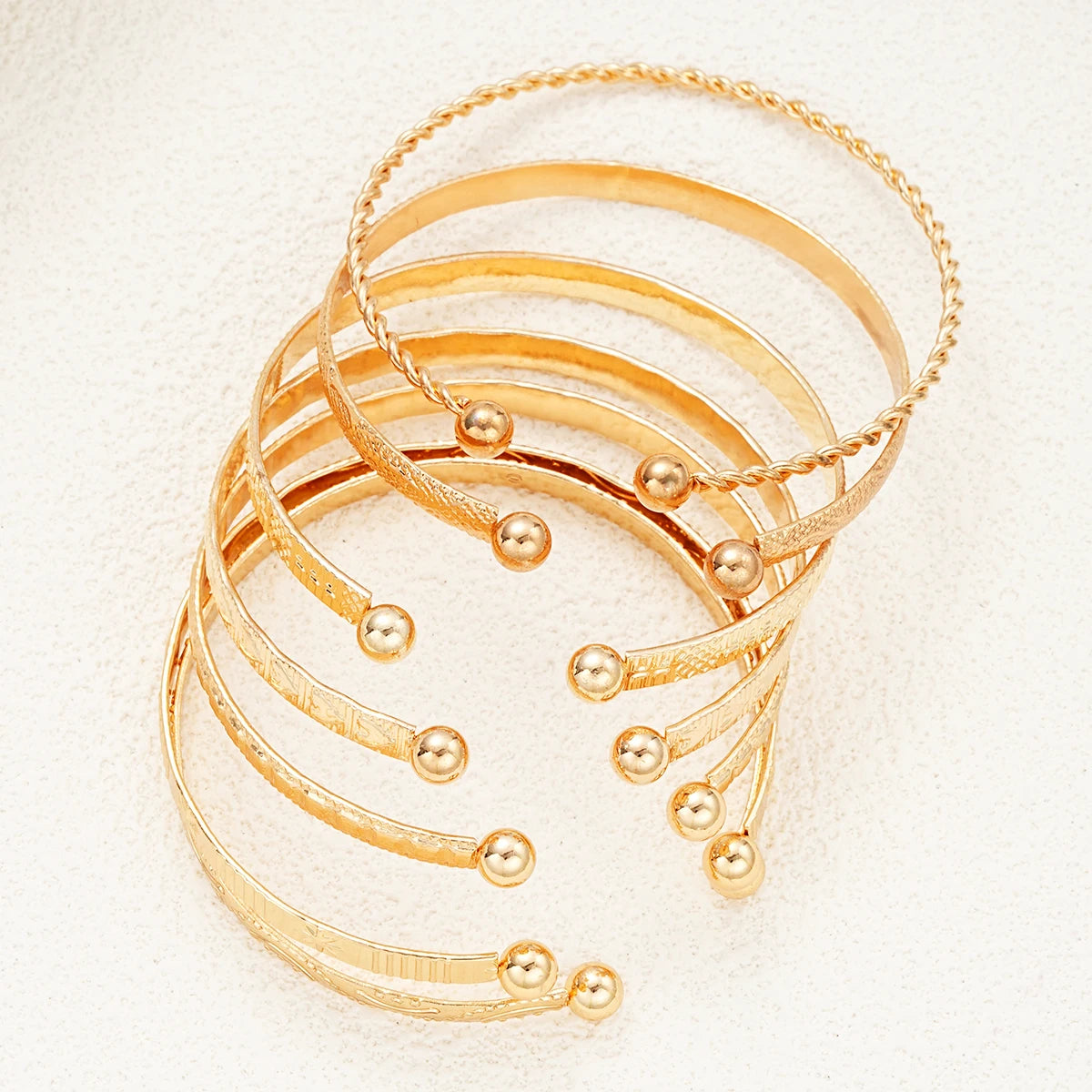 7 Pcs/Set Gold Color Bracelets